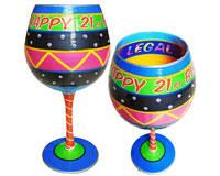 IB Wine Glass Happy Birthday 21 (IBWHAPPY21)